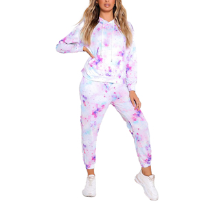 New SeSports Tie Dye Tracksuits for Women Tracksuit Winter Cotton Unisex OEM Customized Tie Dye Acid Wash Sportswear <b>Sets</b> - Product Image 6