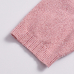 เสื้อยืดถักลายสำหรับผู้หญิงผ้าโพลีเอสเตอร์/ ผ้าฝ้ายสีชมพูไล่ระดับสีแบบลำลอง - Product Image 6