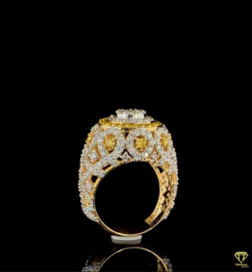 Anillo de hombre de lujo chapado en oro de plata 925 cultivado en laboratorio, anillo personalizado de estilo Hip Hop helado con piedras brillantes redondas - Product Image 4