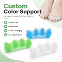En gros, Séparateur d'orteils coloré en SEBS, Correcteur d'hallux valgus, Écarteur d'orteils souple et Protecteur d'orteils superposés pour les soins quotidiens des pieds