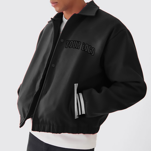 Chaqueta Universitaria de Lana Vintage para Hombre, Estilo Urbano, con Bordado 3D Personalizado en la Parte Delantera, Resistente al Viento e Impermeable, Cuello Alto, Piel de Vaca - Product Image 1