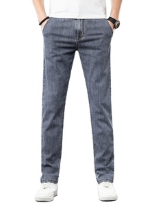 High Quality Fashion <b>Stretch</b> Mid Straight Denim Jeans <b>Men</b> Washed Versatile Comfortable Breathable Business Casual Long Pants - Product Image 3