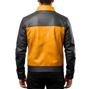Veste en cuir souple pour homme, couleur unie, matériau de qualité supérieure, veste de mode urbaine, veste en cuir couleur unie - Product Image 6