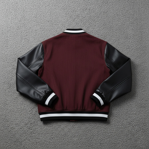 Veste Varsity Letterman en laine 100% coton sur mesure Veste Chenille Patches personnalisée de haute qualité avec manche en cuir - Product Image 2