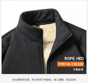 Survêtement hommes ensembles polaire épais à capuche marque décontracté survêtements hommes ensembles veste + pantalon chaud fourrure hiver sweat - Product Image 3