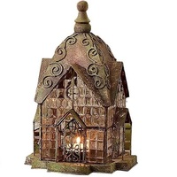 Produit le plus vendu en 2023 Maison décorative en métal avec ornement de Noël en verre massif Décoration de maison Ferme Maison décorative