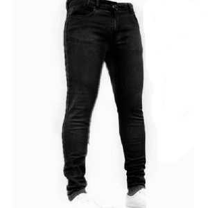 กางเกงยีนส์ขาตรงสำหรับผู้ชายกางเกงเอวปานกลางพิมพ์ลายโลโก้แบบหลวมใส่ซักได้ - Product Image 3