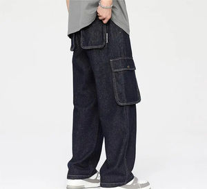 Pantalones vaqueros rectos informales de verano 2025 para hombre, pantalones vaqueros sueltos de moda con acabado lavado, aspecto desgastado para la calle - Product Image 5