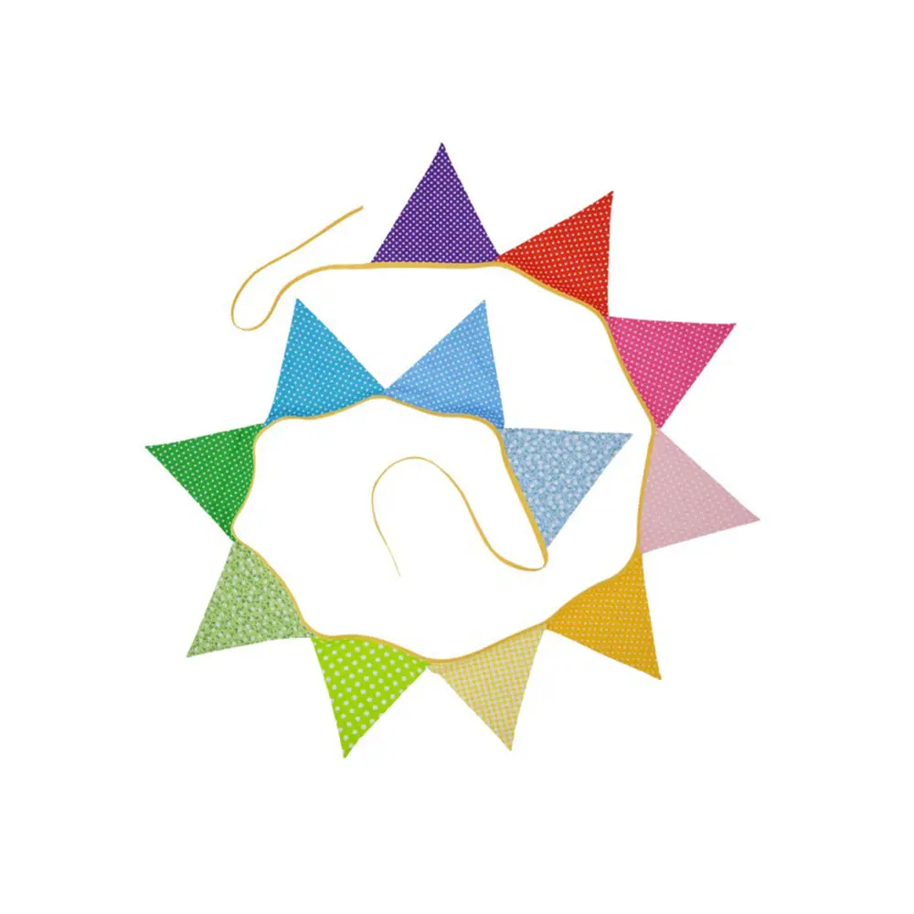 Özel renk üçgen duvar asılı dekorasyon afiş özel tuval parti dekorasyon bunting dize bayrağı
