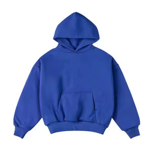 Sweats à capuche 100% coton surdimensionné unisexe pas cher couleur unie hommes 500gsm grande taille pulls à capuche avec imprimé personnalisé OEM ODM sweat à capuche - Product Image 6