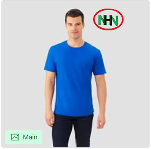 เสื้อยืดแขนสั้นสำหรับผู้ชายผ้าคอตตอน100% ลำลองผ้าไหมสีฟ้าพิมพ์ลายไซส์ใหญ่พิเศษ - Product Image 4