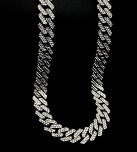 เครื่องประดับร่างกายแบบ Cuban Link ดีไซน์ใหม่สุดหรู ประดับเพชร VVS Moissanite สไตล์ฮิปฮอป ของขวัญที่ดีที่สุดสำหรับผู้ชาย - Product Image 1