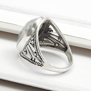 Maravilloso diseño 925 anillos de piedra lunar Natural de plata esterlina sólida para mujeres hechos a mano joyería de declaración hecha a medida al por mayor - Product Image 4