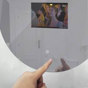 V600 vetro rotondo retroilluminato specchio per il trucco con Display HD luce a LED stile minimalista per la decorazione del bagno - Product Image 3