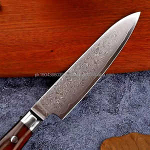 ชุดมีดเชฟมืออาชีพแฮนด์เมด8นิ้วสแตนเลสมีดยูทิลิตี้ด้ามจับไม้ชิงชันใช้ในครัวขายส่งต่ำ10ชิ้น) - Product Image 6