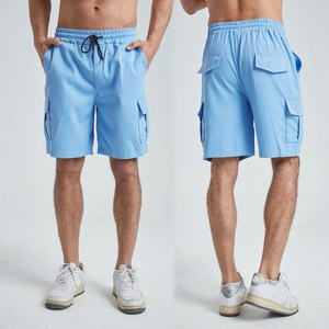 Pantalones cortos de hombre de doble capa de compresión de sudor personalizados OEM 2 en 1 pantalones cortos deportivos de nailon para hombre - Product Image 1