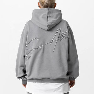 Nouveau sweat à capuche à la mode pour les femmes Baggy Style goutte épaule 100% coton matériel respirant Logo personnalisé impression - Product Image 2