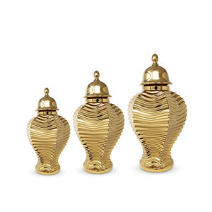 Pots de gingembre plaqués or faits à la main Offre Spéciale Vase de table moderne avec glaçure mate fait à la main sur Offre Spéciale - Product Image 1