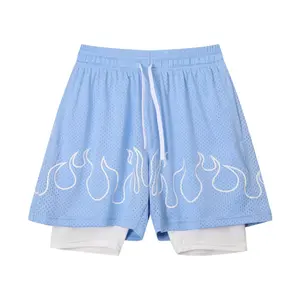 Short de basket-ball pour hommes avec logo personnalisé du fabricant Short de sport en maille respirante en polyester à séchage rapide pour hommes - Product Image 5