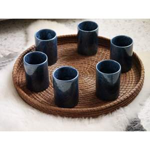 Ensemble de 6 tasses en céramique bleue Foundouk, diamètre 7 cm et hauteur 10 cm - Product Image 2