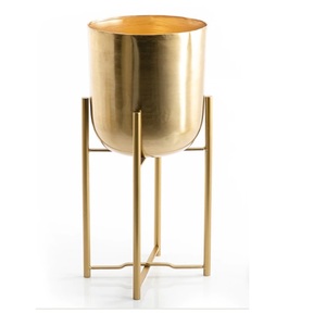Home Interior and Tabletop Decoration Metal Vessel Tabletop Living Room Home Decor Metal Vessel Standard Metal <b>Floor</b> <b>Vases</b> - Product Image 1
