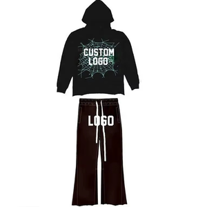 Ensembles de survêtements d'hiver hip-hop avec impression en relief de logo personnalisé, de haute qualité - Product Image 1