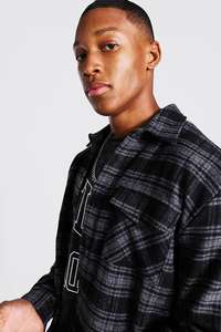 Hot Selling New Fashionable Designer Oversized Heavy Weight Check <b>Overshirt</b> for Men at Wholesale Manufacture in Lowest Price - Product Image 3