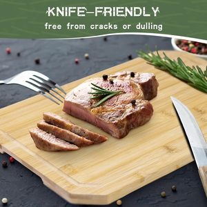 Tabla de cortar de bambú reversible para cocina Tabla de cortar de bambú Tabla de cortar para carne y verduras en precio al por mayor - Product Image 3