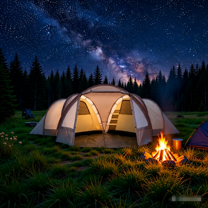 Carpas de Camping OEM para 6 Personas, Acogedoras para Disfrutar <span class=keywords><strong>del</strong></span> Amanecer y Atardecer, con 1 Sala de Estar y 2 Dormitorios, Gran Capacidad para Reuniones - Product Image 4