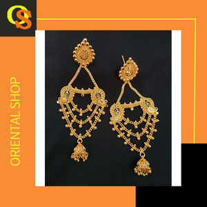 ชุดต่างหูพร้อม22CT สีทองแบบดั้งเดิม - Product Image 4