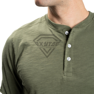 Vente en gros 100% coton T-shirts pour hommes col rond manches longues Logo personnalisé anti-boulochage respirant coupe courte haute qualité mode - Product Image 4