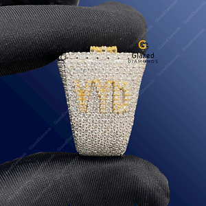 Joyería estilo Hip Hop de Plata de Ley 925 para hombre, totalmente helada con diamantes redondos de moissanita de corte brillante para fiestas - Product Image 3