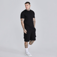 Ensemble de survêtement décontracté 2 pièces pour homme en coton tricoté à séchage rapide, idéal pour le jogging et le sport
