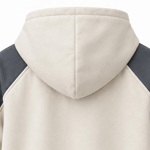Sudadera con capucha personalizada para hombre, estilo urbano, de tejido grueso, con mangas raglán y bloques de color, con cremallera, informal, tipo chaqueta, OEM al por mayor - Product Image 4