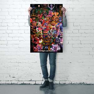 Five Nights at Freddy's Modern Group <b>Poster</b> on Canvas Black <b>Frame</b> Wall Art - Product Image 3
