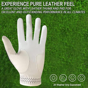 Gants de golf durables en cuir Cabretta avec logo personnalisé, étiquette de marque, broderie et emballage pour les promotions sportives - Product Image 2