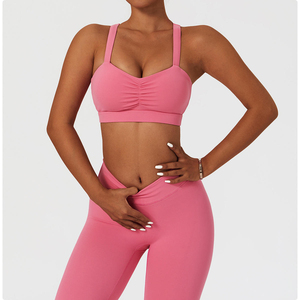 Vente flash - Ensemble de sport pour femme, short taille haute et soutien-gorge, design unique, multicolores, en spandex/nylon respirant - Product Image 6