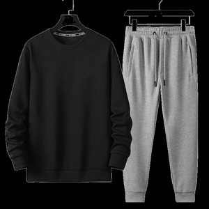 Men's 100% Cotton <b>Fleece</b> Sweatsuit Heavyweight Hoodie and Sweatpants Tracksuit Set for Winter Season Solid <b>Pattern</b> - Product Image 4