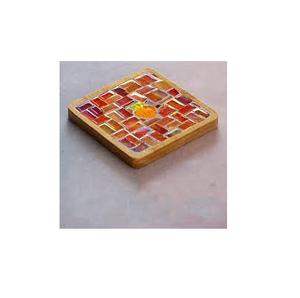 Posavasos de mosaico de piedra, posavasos hueco decorativo, cuenco, almohadilla, mesa de comedor dorada, juego de manteles individuales de arce con venta - Product Image 6
