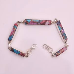 925 argent Sterling naturel huître Turquoise Bracelet clé-forme filles bracelets pour les fêtes de mariage bohème bijoux cadeau pour elle - Product Image 4