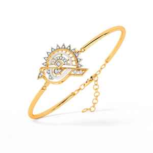 Bracelet manchette élégant en or rose avec diamant naturel pour femmes et filles - Bijou cadeau de mariage - Product Image 1