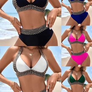 Unique style Lace-Up <b>Tops</b> High Waist Solid Swimwear Sexy Push Beach Bathing Quick Dry Hot Plus Letter Print - Product Image 4