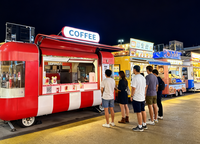 Nouveau type de camion de vente ambulante de café, chariot de restauration, hamburgers, frites, glaces, bus, camion, remorque alimentaire mobile avec cuisine complète