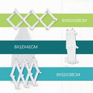10 ganci arrotondati resistenti e pratici allungabili 90x7x42 cm appendiabiti in legno comodo e salvaspazio - Product Image 2