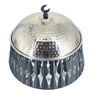 Chauffe-plats moderne fait à la main avec finition en émail argenté martelé Design de haute qualité pour la maison, les hôtels et les restaurants - Product Image 1