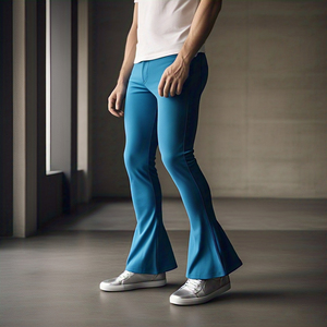 Mallas de compresión para entrenamiento de hombre, cintura elástica, gimnasio, fitness, ejercicio atlético, pantalones acampanados - Product Image 6