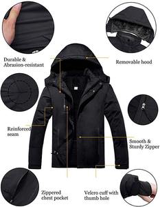 Veste de ski d'extérieur imperméable et coupe-vent pour hommes, col montant, poche avant, vêtements de snowboard d'hiver, tissu en toile - Product Image 5