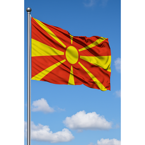 Banderas de Tela de Seda con la Bandera de Macedonia del Norte para Automoción, Seguros, Educación y Agencias de Viajes - Product Image 3