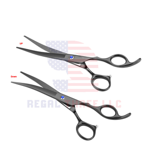 7-mảnh thép không gỉ Dog grooming kéo Kit xách tay Pet tóc Cắt kéo bao gồm cong thẳng lưỡi mỏng - Product Image 5