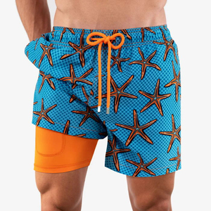 Shorts de gymnastique imprimés en usine Short d'embarquement de natation pour hommes Short de plage décontracté pour hommes OEM - Product Image 1
